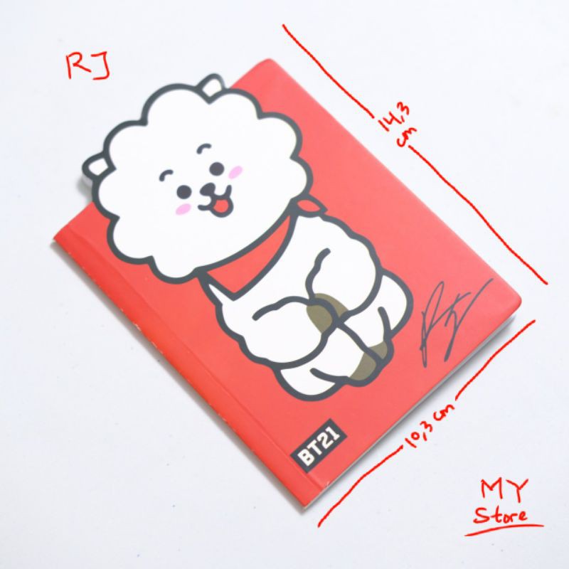 

Buku Tulis BT21 Notebook Note Book Karakter BTS Memo Lucu Catatan RJ Cooky Chimmy Tata Koya