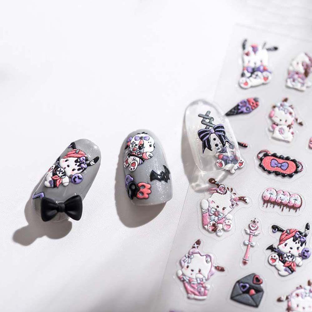 [Elegan] Kartun Stiker Kuku Wanita Nuri Cinta Hati Strawberry Fairy Tale Nail Art Dekorasi