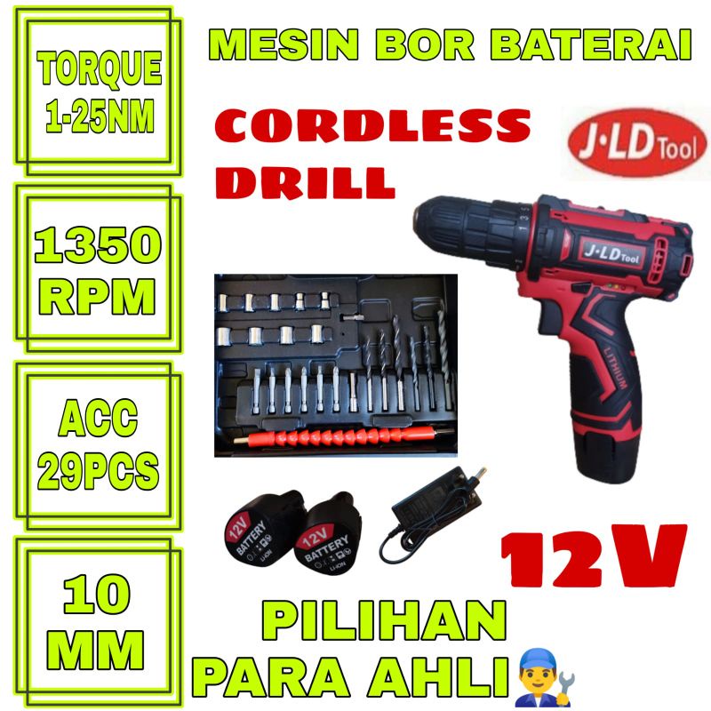 Canggih Cordless Drill JLD Tools Mesin Bor Baterai JLD Tools