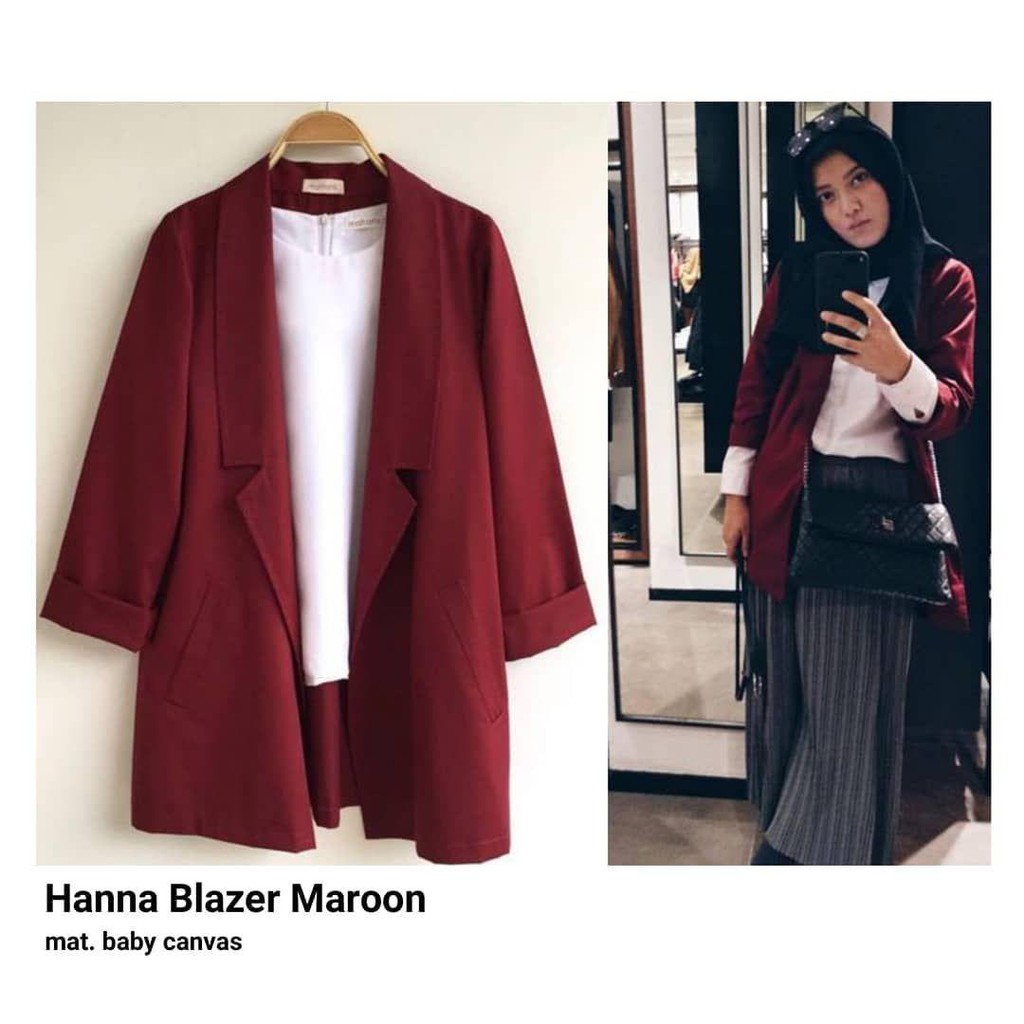 Nara Grosir - Hanna Blazer l Blazer Polos Wanita