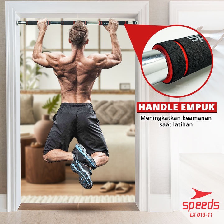 SPEEDS Pull Up Bar Push Up Bar Alat Olahraga Fitness Door Chinning Bar Pull Up Iron Gym 013-11-4