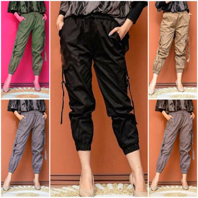 Celana Cargo joger Katun XL