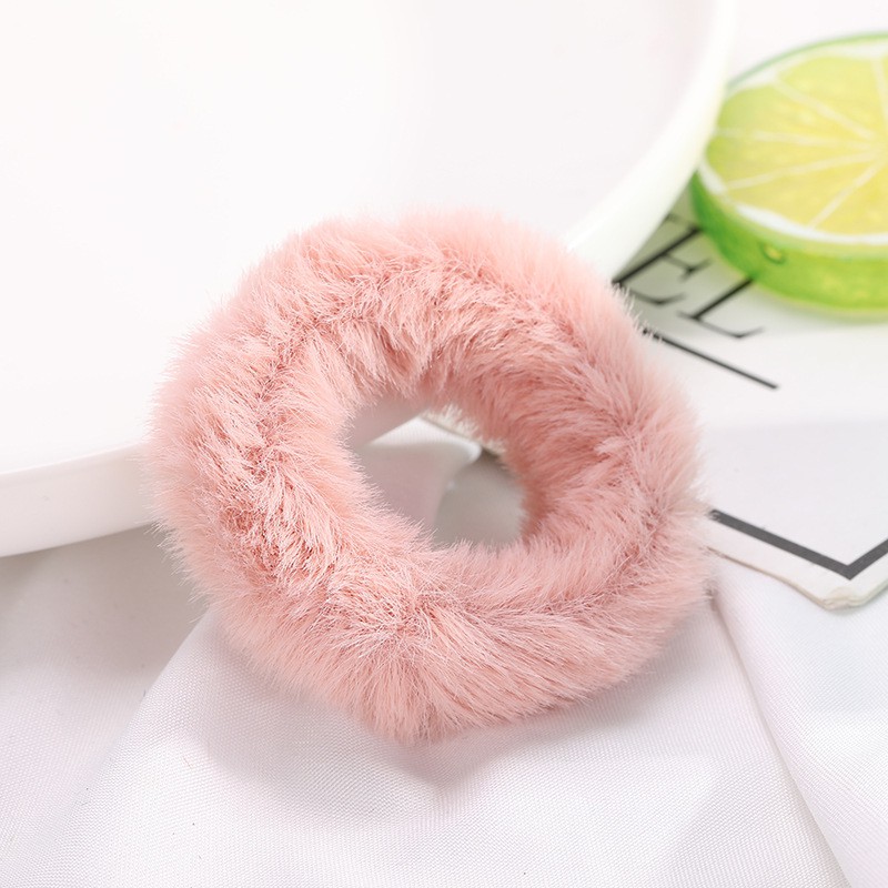 MURMURE.ID | IKAT RAMBUT BULU JUMBO LEMBUT KARET CEPOL WANITA RASFUR ALA KOREA HA065-KECIL PINK DUSTY