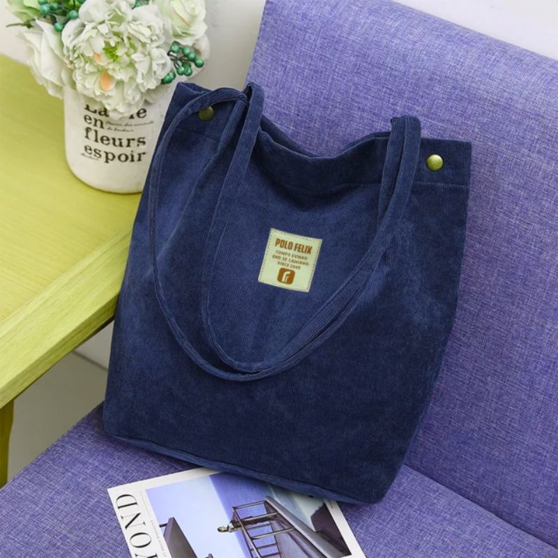 Tas tote keren Bahan Kanvas &amp; Korduroi Totebag Resleting