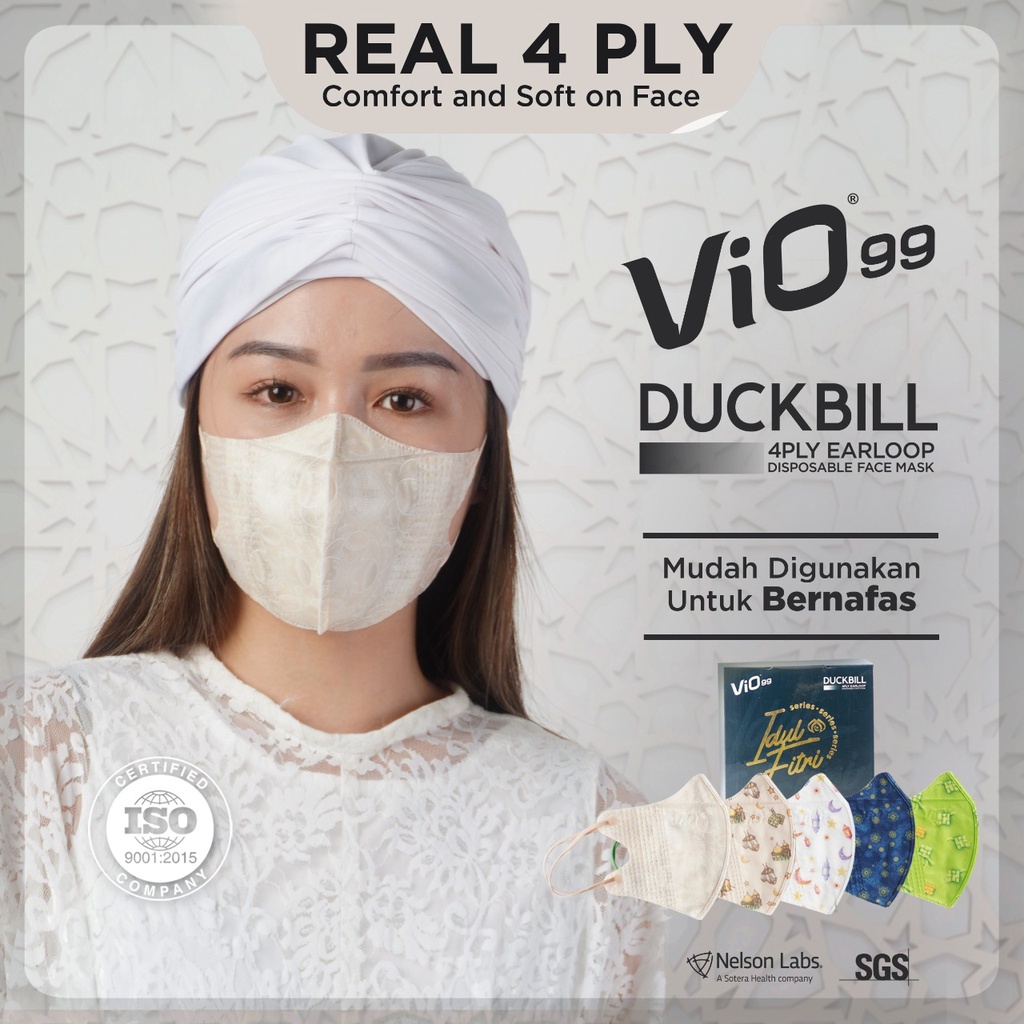 Vio Duckbill 30’S Mask 4Ply Earloop Idul Fitri edition isi 30pcs mix motif