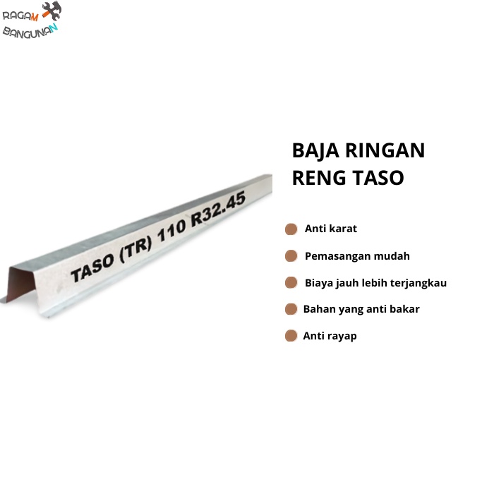 Taso Reng Baja Ringan Tinggi 3.0cm Panjang 6 meter Ketebalan 0.45 mm
