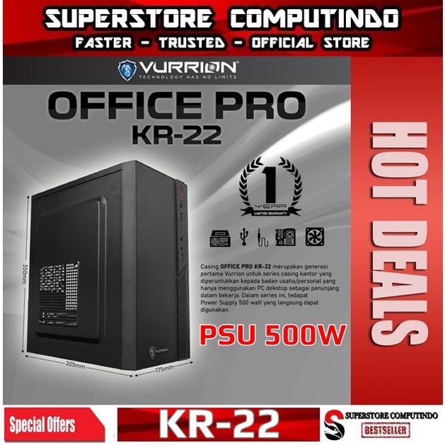 Vurrion Office Pro KR22 - Micro Atx PSU 500Watt