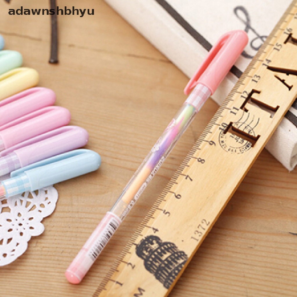 Adawnshbhyu 2pc Pulpen Stabilo Lucu Spidol Stationary Point Bolpen 6warna