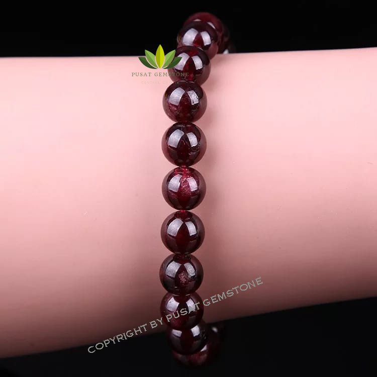 Gelang Batu Alam Garnet Natural Stone Original 100% Asli