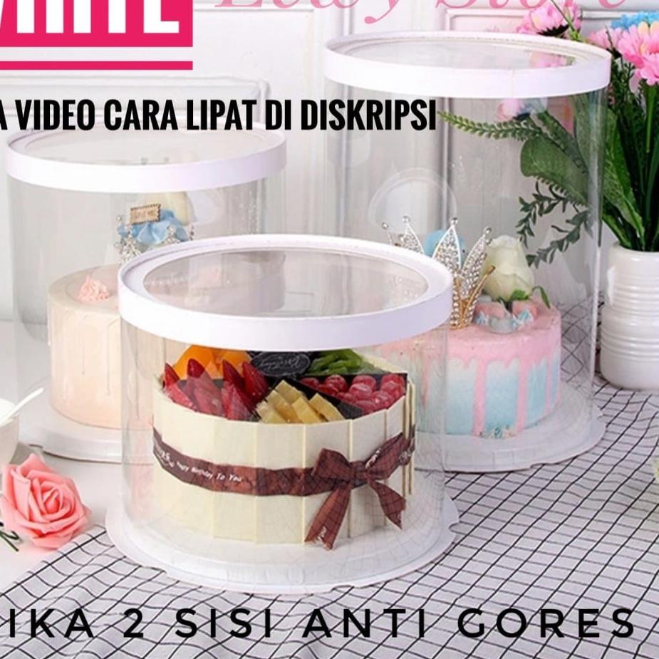 

Miliki - Cake Box Bulat Dus Kue Kotak Kue Transparant Mika PET 26x26 cm .,