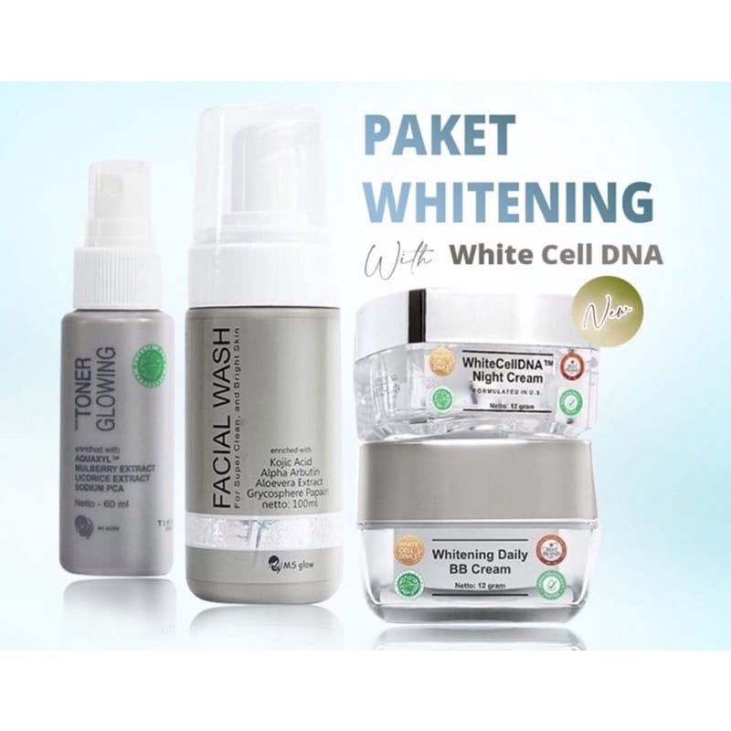 Paket White Cell DNA MS Glow Original / Cream MS Glow / PAKET WAJAH MS GLOW