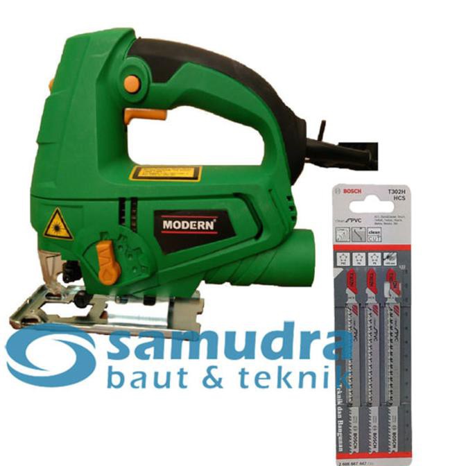 DISKON BESAR Mesin Jigsaw Laser MODERN M-2200L & BOSCH T302H Mata Gergaji PVC