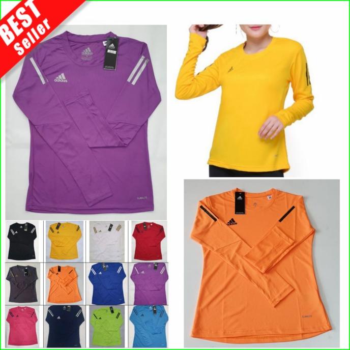 Baju Olahraga Lengan Panjang Wanita Hijab Senam Lari Kaos Fitness Gym