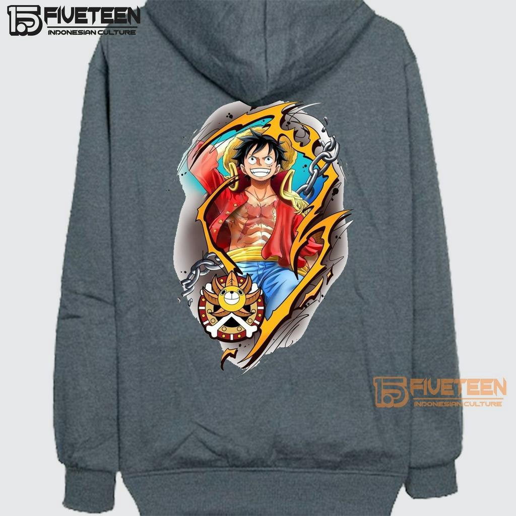 sweater oversize xxxl jumbo wanita warna abu tua sablon one peace sablon depan belakang fifteen15 hoodie pria distro original brand bahan tebal jaket cowok terbaru 2023 distro zipper hoodie oversize premium fvth