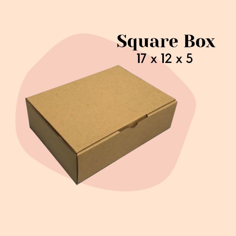 

SQUARE BOX // KARDUS DIE CUT KARTON COKLAT PACKAGING 17x12x5