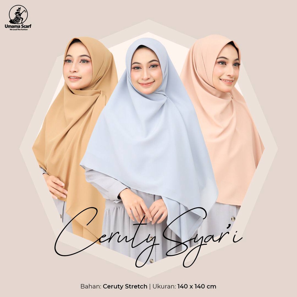 Distributor Produsen Grosir Hijab Umama Ceruti Syar’i Murah Jilbab Segi Empat Ceruty Syari Square