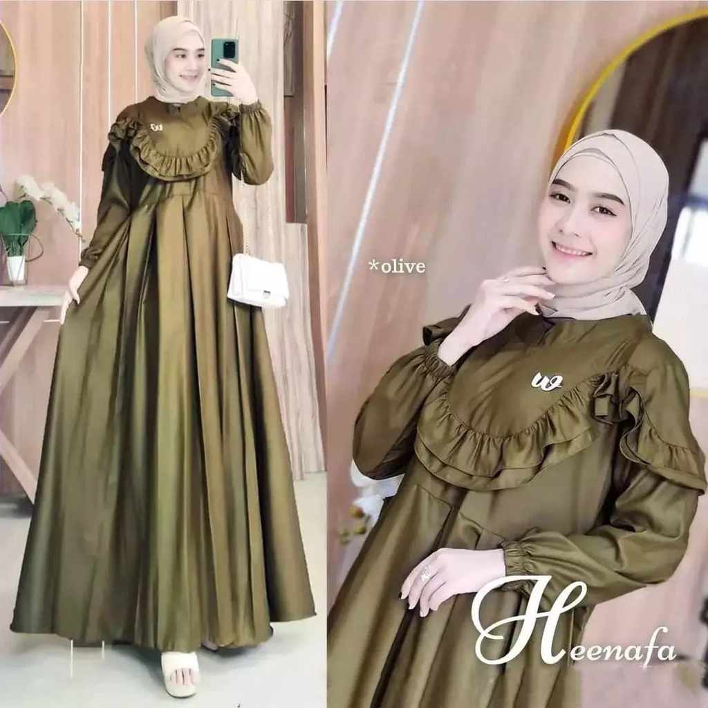 HEENAFA DRESS BL BAHAN TOYOBO LD 110 CM PB 138 GAMIS LEBARAN WANITA TERBARU 2023 SIMPLE DRESS SIMPLE HIJAN MAXI DRESS KOREAN STYLE MUSLIM