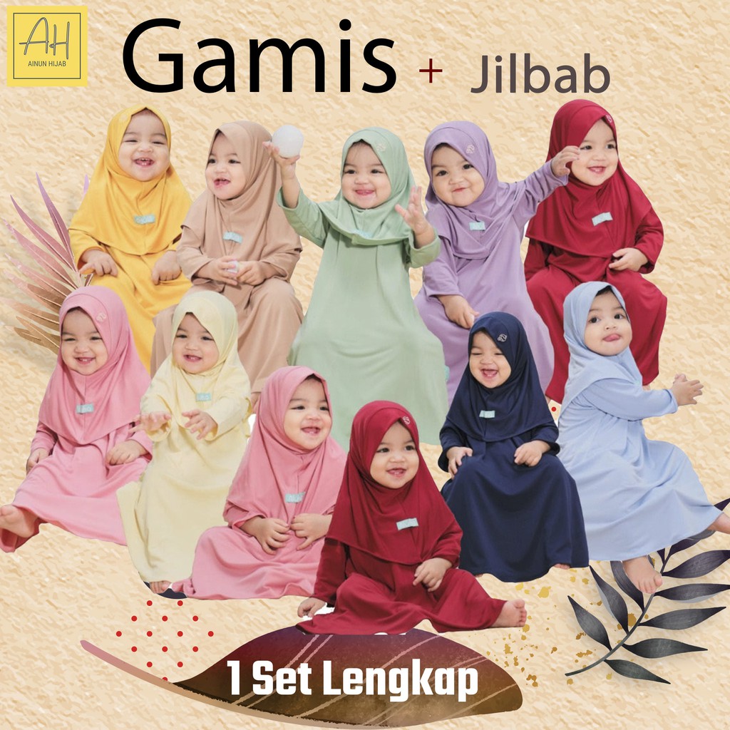 Busana Muslim Anak Perempuan Premium Gamis Set Jilbab Balita Umur 6 Bulan 1 2 3 4 Tahun Baju Bayi