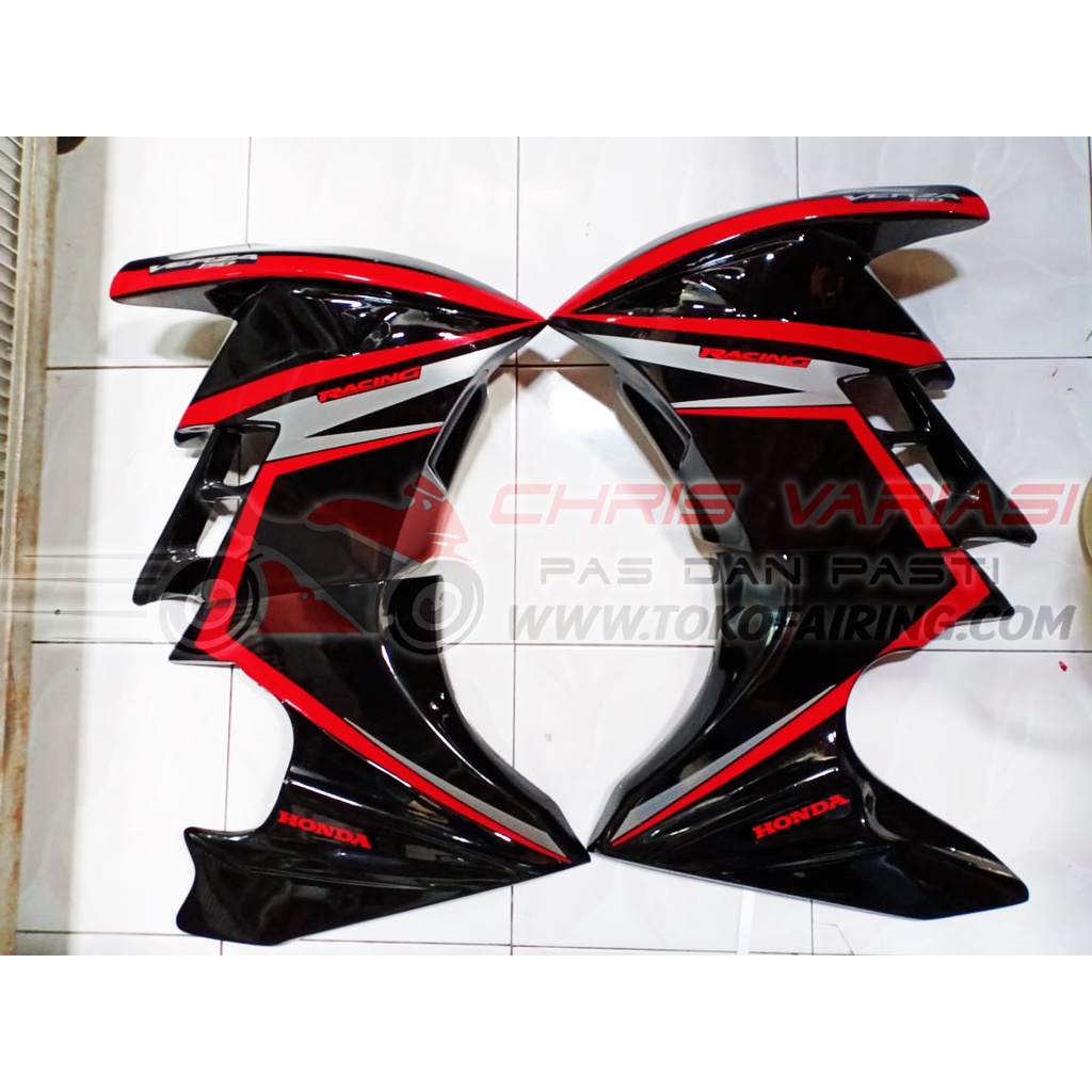 Half Fairing Verza dan CB Verza Shark Edition Black red