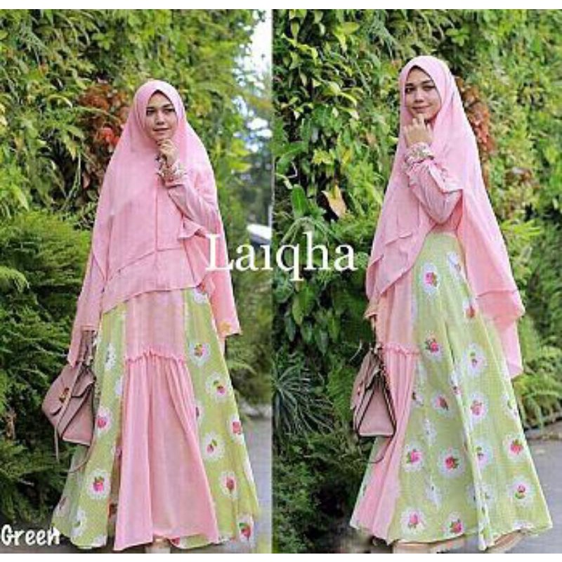 64.FASHION 2022 LAIQHA ✔BAJU GAMIS SYARI SET KHIMAR GAMIS BUSANA MUSLIM LEBARAN MURAH REAL PICT VIDE