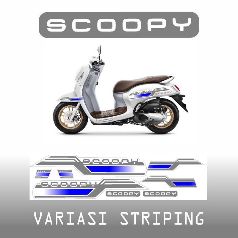 STICKER STRIPING LIS BODY SCOOPY VARIASI PUTIH BIRU 11