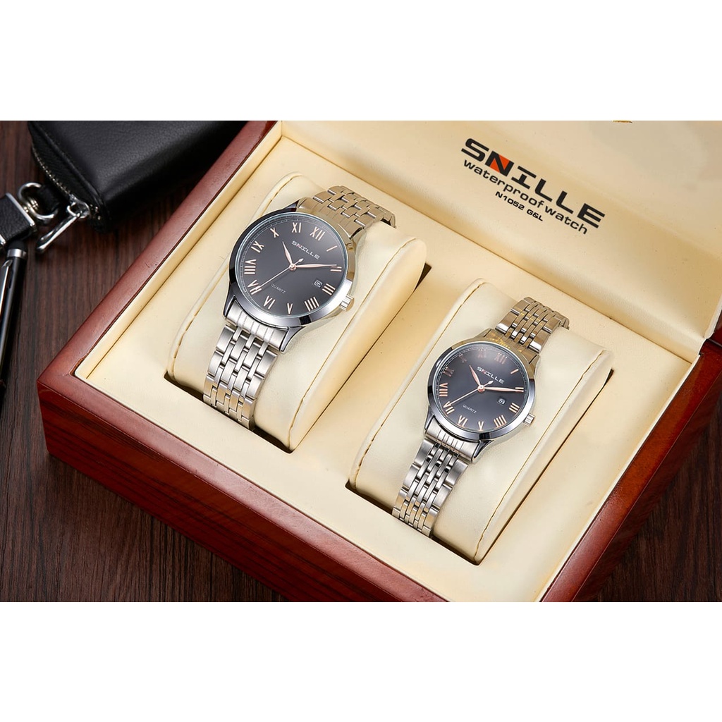 Snille Jam Tangan Rantai Wanita Couple Unisex Original Asli Anti Air Waterproof 1052