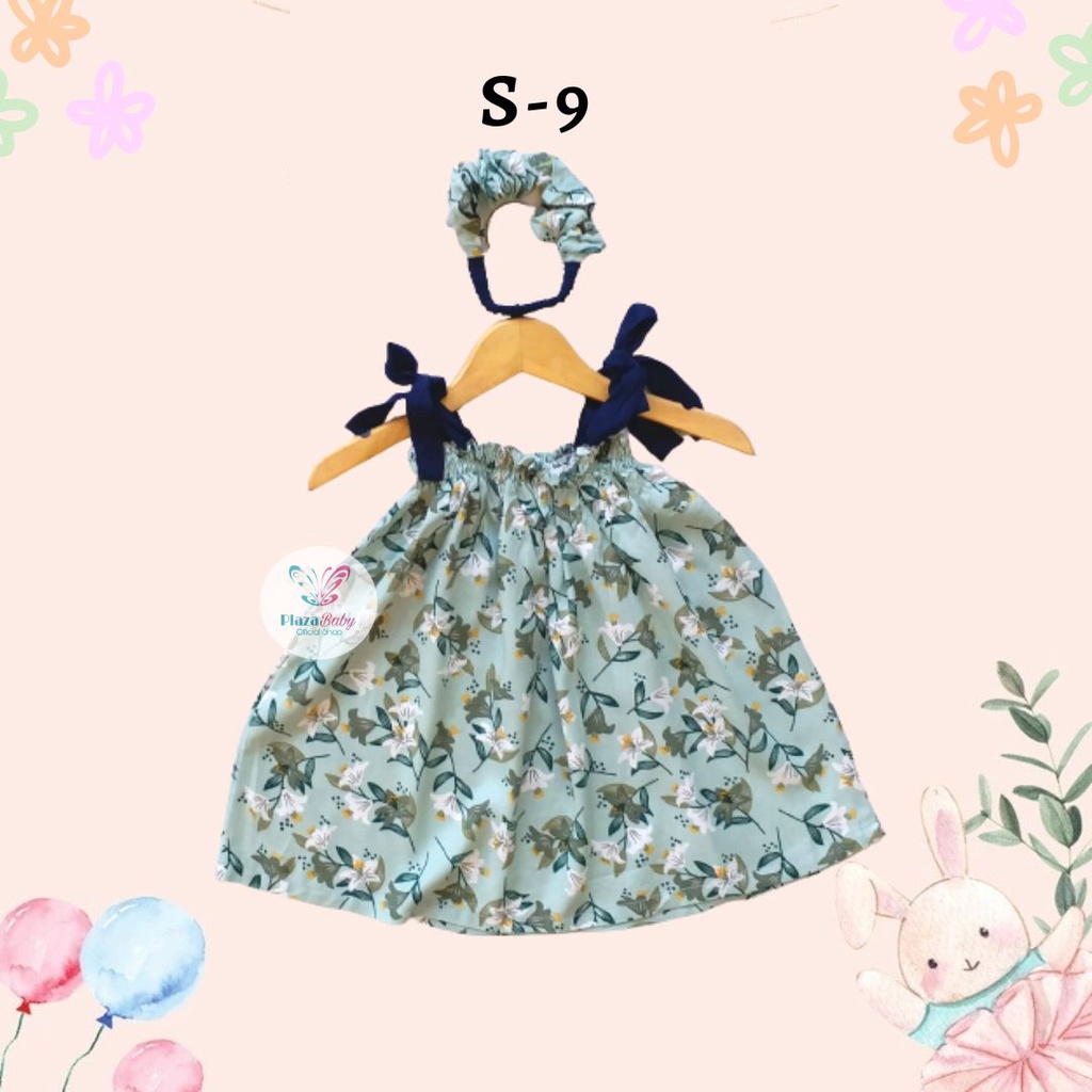 SALE 10.10 plazababyku BBB DRESS NICOLE dress anak perempuan bayi motif bunga lucu free headband