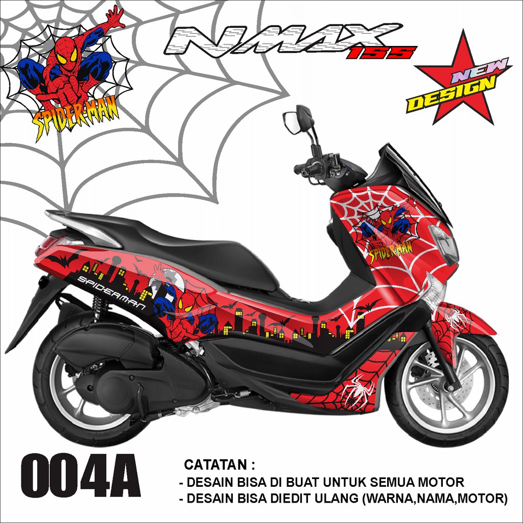 Decal Dekal Sticker Stiker Fullbody Nmax Lama Old Desain SPIDERMAN -004