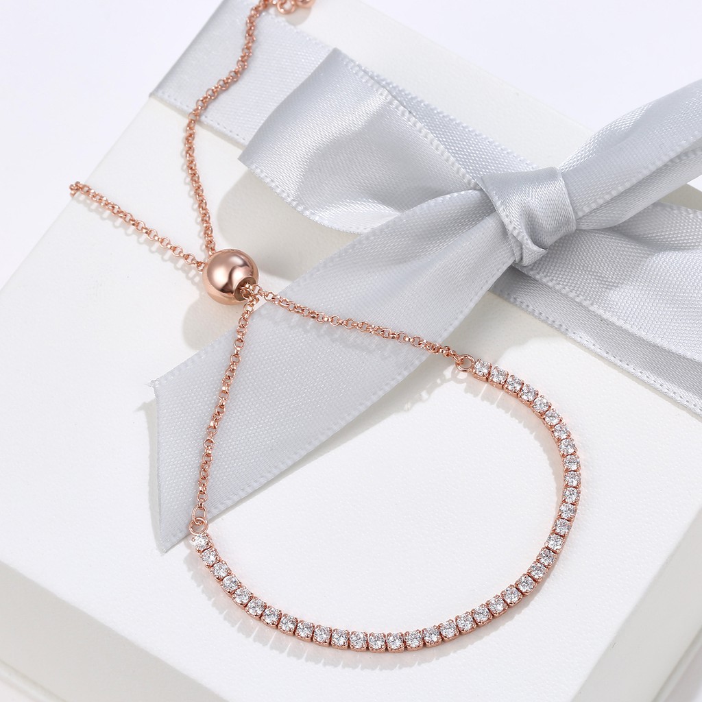 COD Gelang Serut Titanium Lapis emas permata Rantai Fashion Korea Gelang Wanita Aksesoris-1