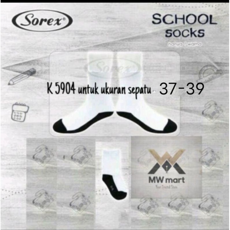 Kaos kaki anak sekolah Sorex K 5904 untuk sepatu uk 37-39