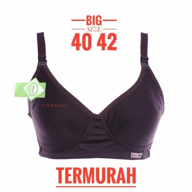 Bra Wanita Viorano Hana Jumbo Size 40 42 Tanpa Kawat / BH Wanita Jumbo Sport Bra Tanpa Kawat