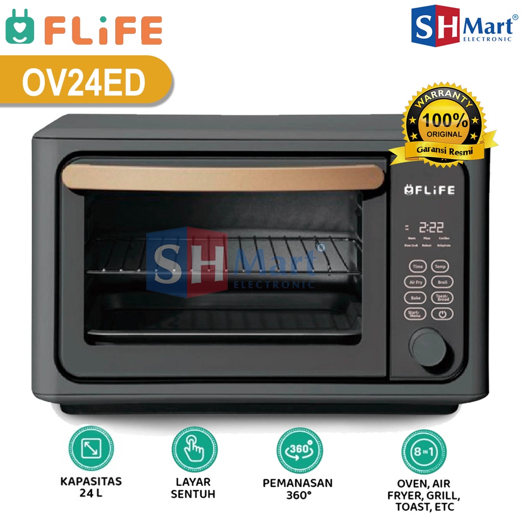 FLIFE DIGITAL OVEN LISTRIK AIR FRYER TOASTER KAPASITAS 25 LITER OV-24ED / OV24ED GARANSI RESMI