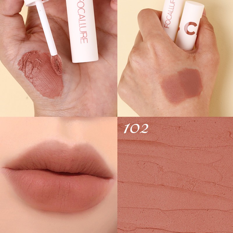 【BPOM】FOCALLURE Lipstik Cream Velvet-Mist Matte Lip Clay #JasmineMeetsRose Kosmetik Bibir-#102 Hot !💖