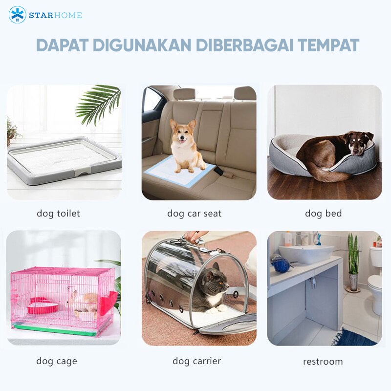 Pet Underpad 60x60 cm Training Pad Kucing Anjing Perlak Kucing Alas Pipis Kucing Tatakan Toilet Portable Toilet Pet