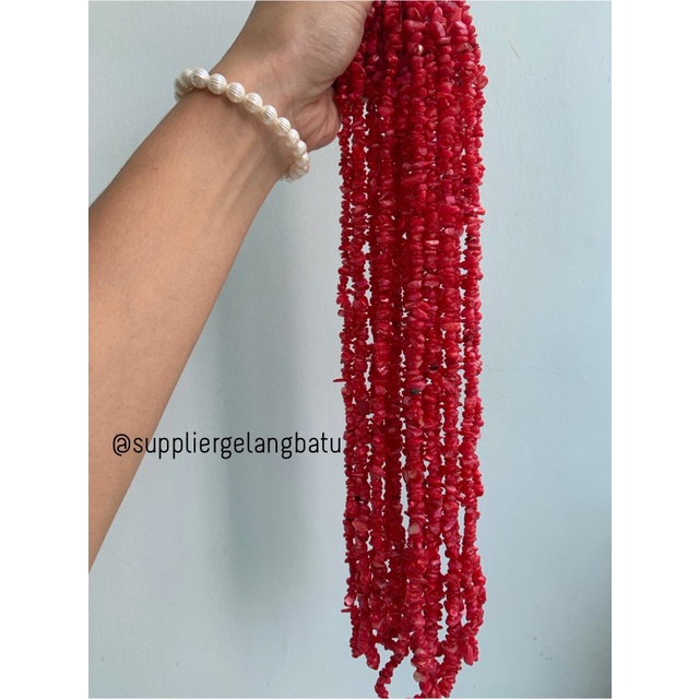 kerikil kerang MERAH cabe 1cm bahan akik batu campuran aksesoris warna