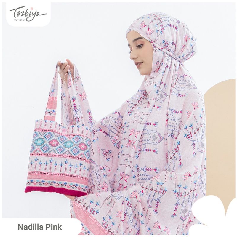 Mukena Tazbiya Nadilla Series Allsize Jumbo Dewasa Katun Rayon Motif