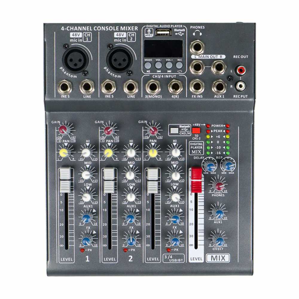 PROMO LEORY Mini Portable LIve Audio Mixer Karaoke DJ 4 Channel - 647867 7RSK1NBK