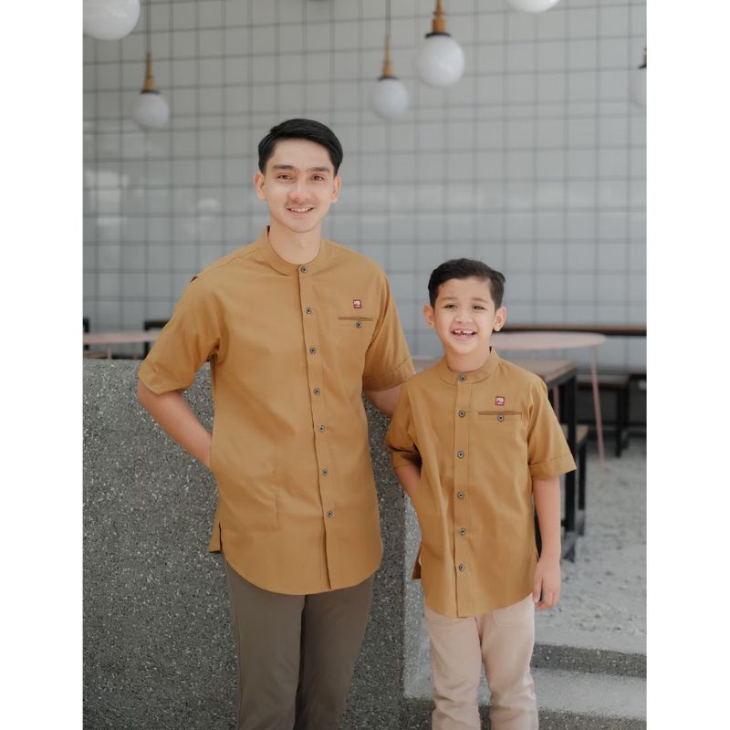 Baju Koko Kurta Couple Ayah dan Anak Premium ERZURUM bahan Katun Madinah