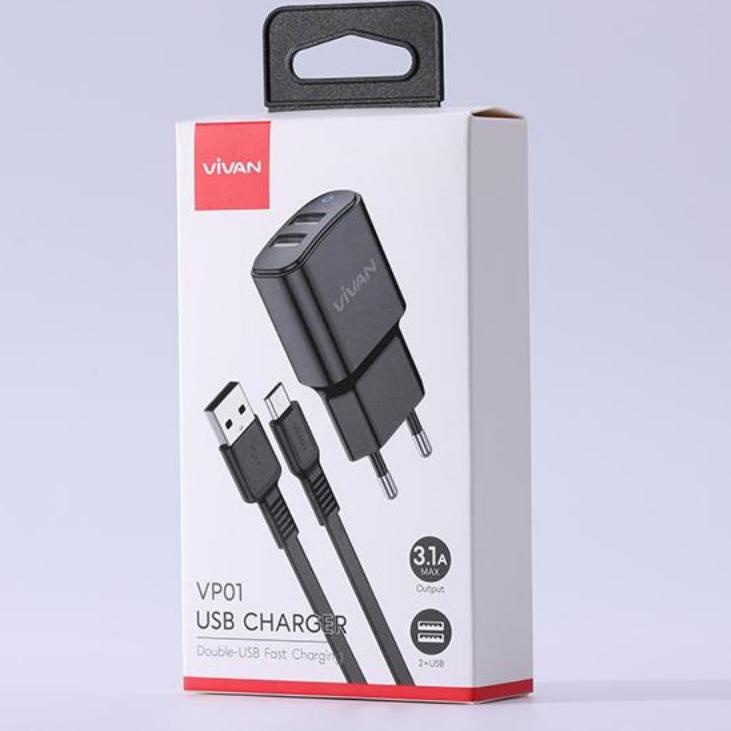 Harga TERMURAAH.. Charger Vivan VP01 3.1A Fast Charging