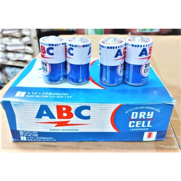 [1 buah] Baterai ABC biru besar ukuran D R20 d size battery abc jumbo baterai radio 1 pcs batu abc besar r-20 d size battery baterai senter