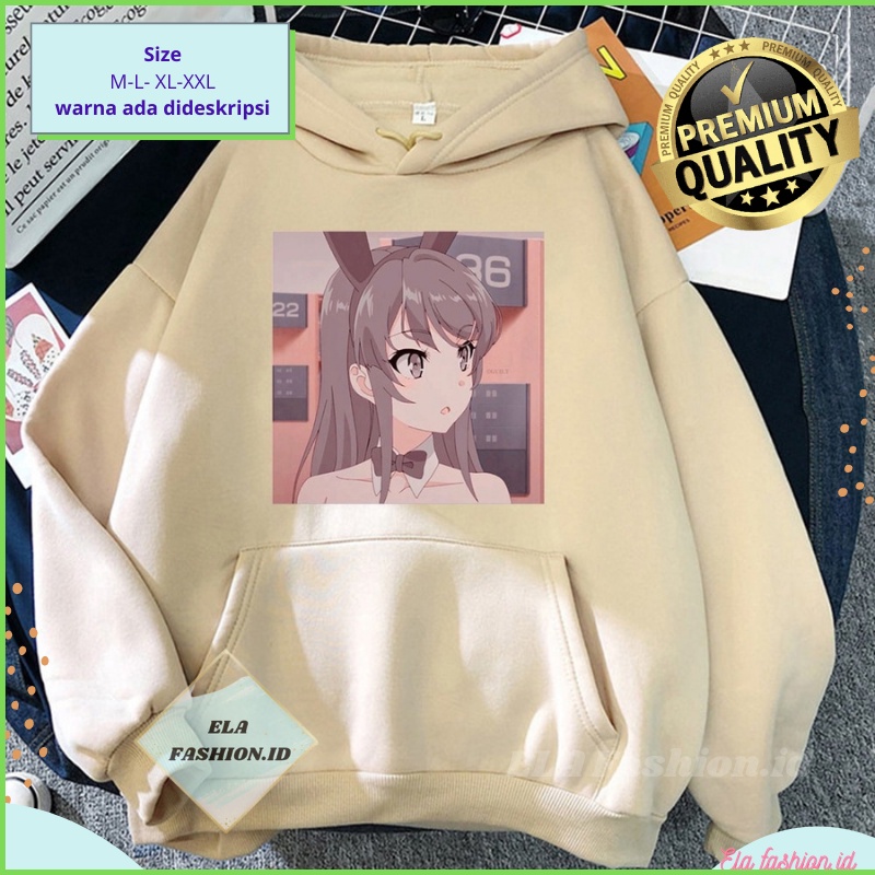 Jaket Hoodie Sweater Mai Sakurajima  - Hoodie Seishun Buta Yarou wa Bunny Girl Senpai no Yume