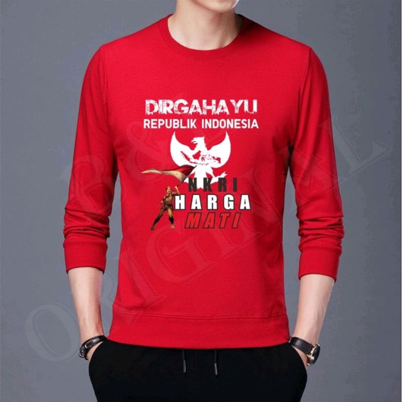 Jual KAOS HUT RI DIRGAHAYU NKRI LENGAN PANJANG KAOS INDONESIA / KAOS ...