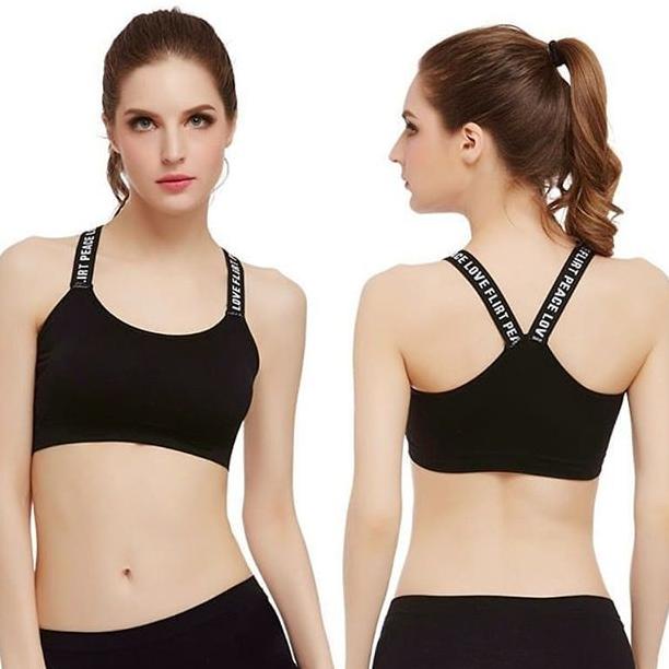 Sport bra senam gym fitness yoga love flirt
