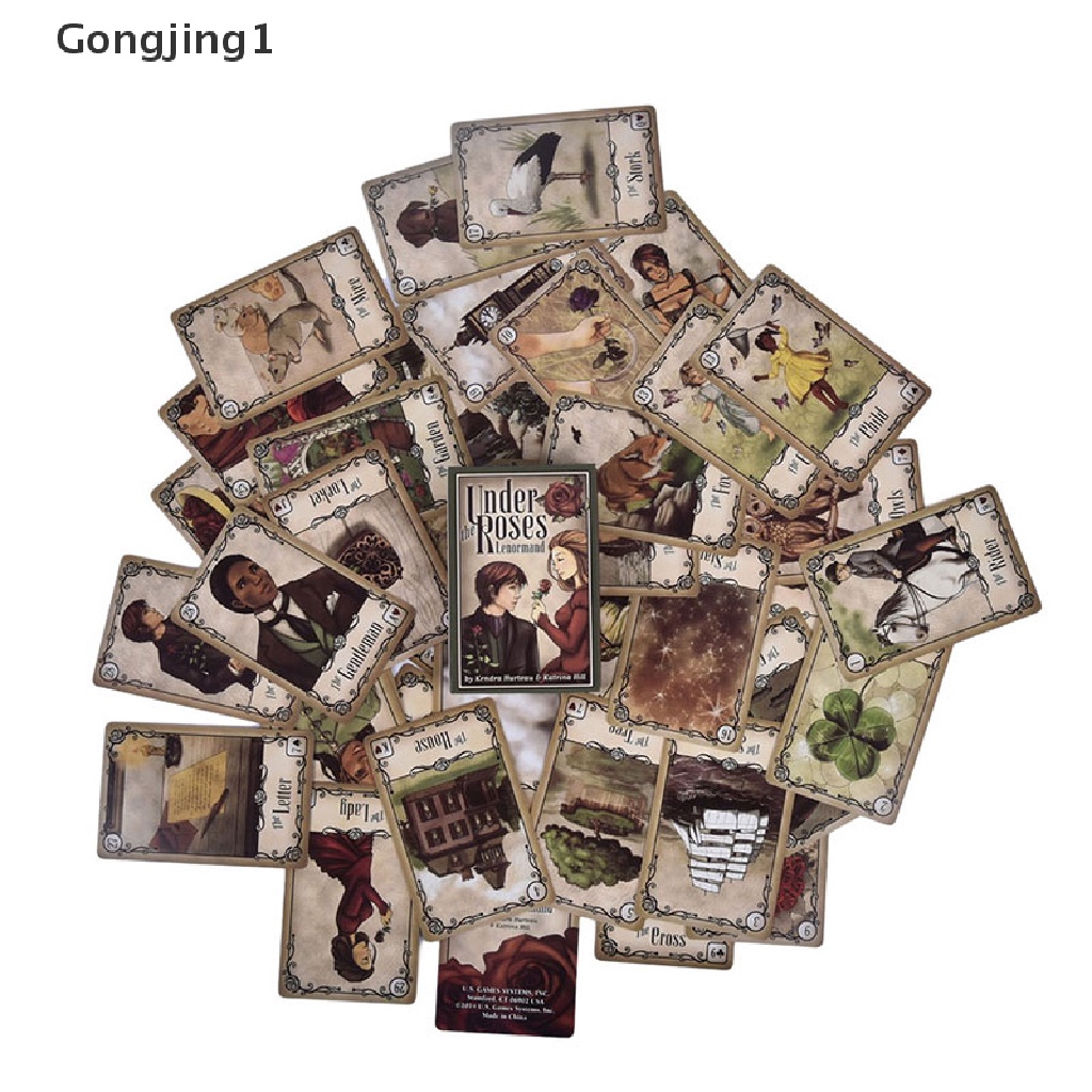 Gongjing1 39pcsset Kartu Tarot Under the Roses Lenormand Untuk Hobikoleksi