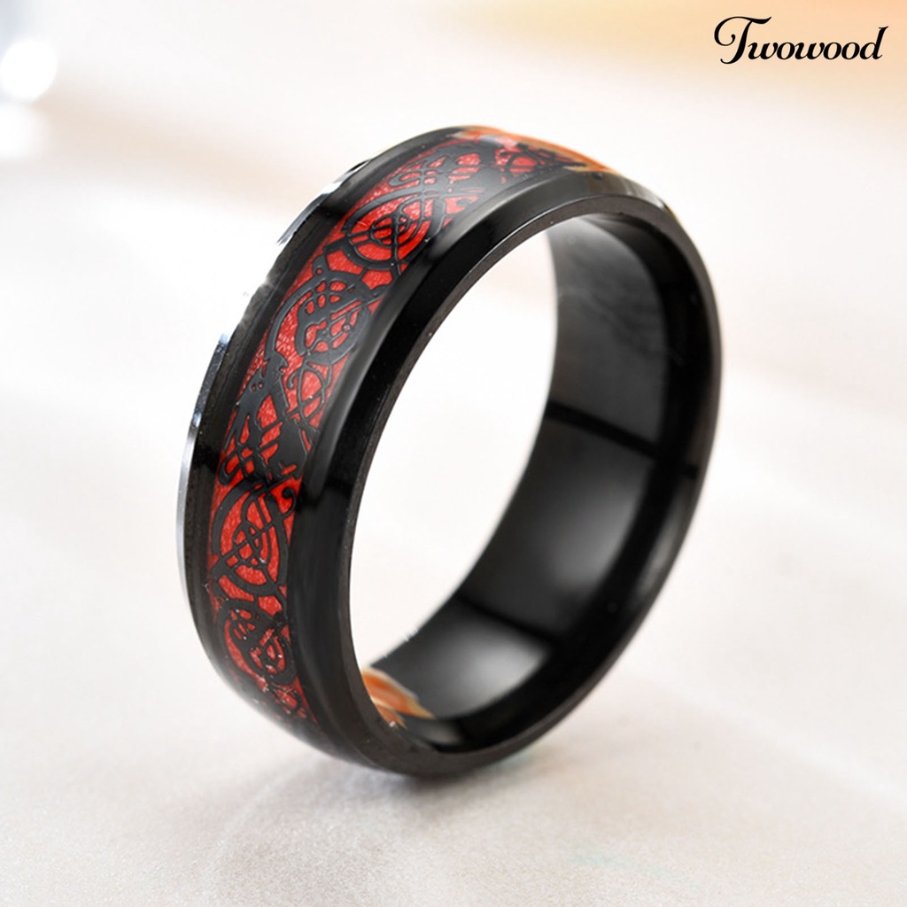 Cincin Desain Naga Model Kilau Untuk Pria