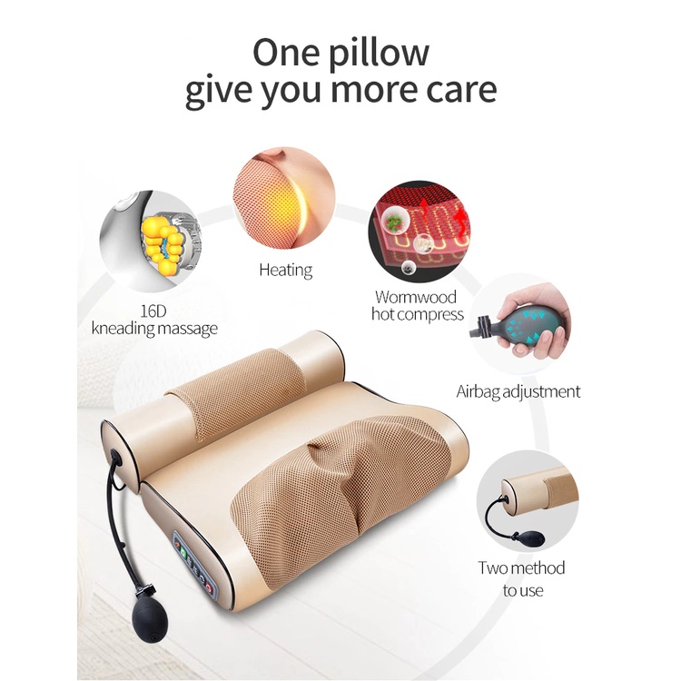 [100% ORI] Alat Pijat Elektrik PREMIUM multifungsi Leher, Pinggang, Kaki dan Pundak / Bisa Seluruh Badan / Jinkairui  Bantal Pijat Leher Elektrik Infrared Heating Neck - LL-088 / Pijat bahu dan tulang belakang leher / bantal pijat / alat Pijat