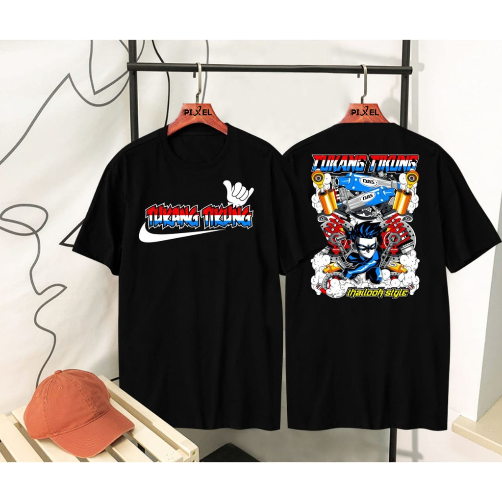BAJU KAOS  TSHIRT DISTRO  RACING  TUKANG TIKUNG BLACK 