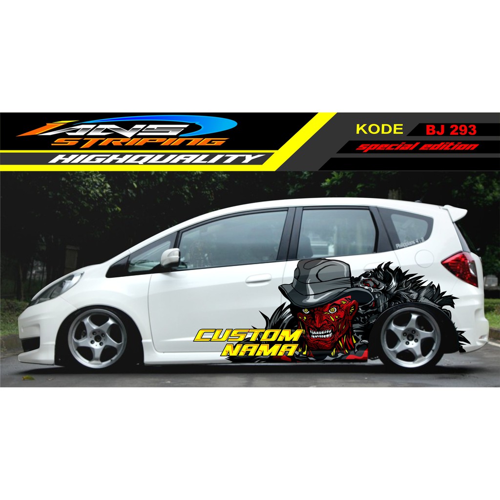 STIKER MOBIL JAZZ , BRIO / STICKER MOBIL KARTUN / DECAL STICKER MOBIL / STIKER JAZZ, AGYA, BRIO