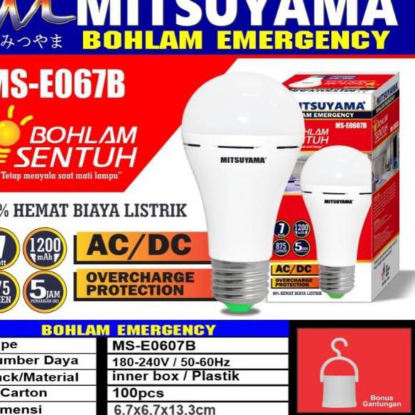 MEGA SALE >> 512VON Bohlam Lampu LED Emergency 7watt Ajaib Sentuh Mitsuyama MS-0607B NEW