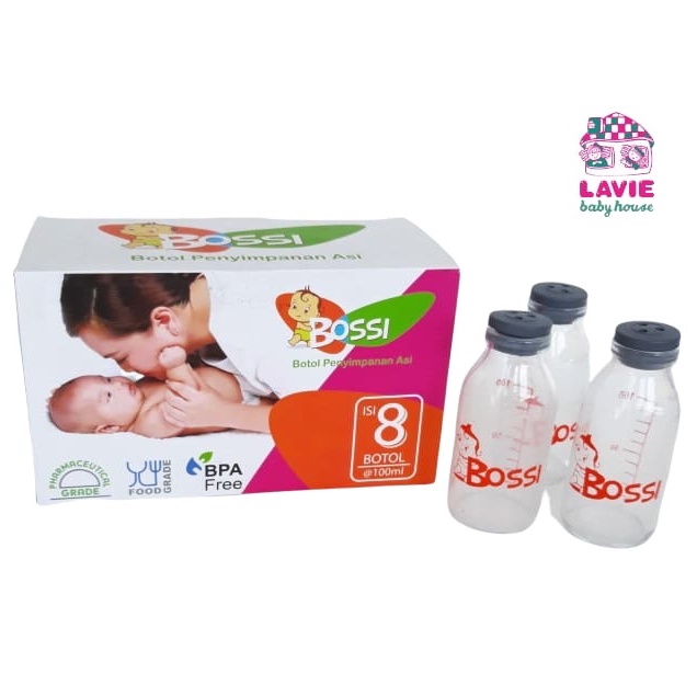 Bossi Botol Kaca Asi 100 ML 8 Pcs